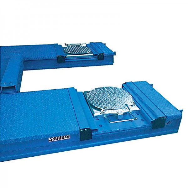 RAV Super Scissors Lifts with capacities from 20,000lbs thru 125,000lbs.